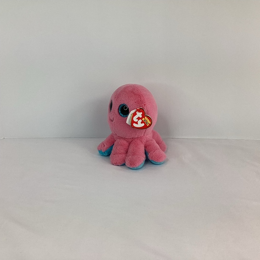 Ty Beanie Boos SHELDON the Octopus 6" Pink Blue Plush Toy 2024 Stuffed Animal - Picture 2 of 13